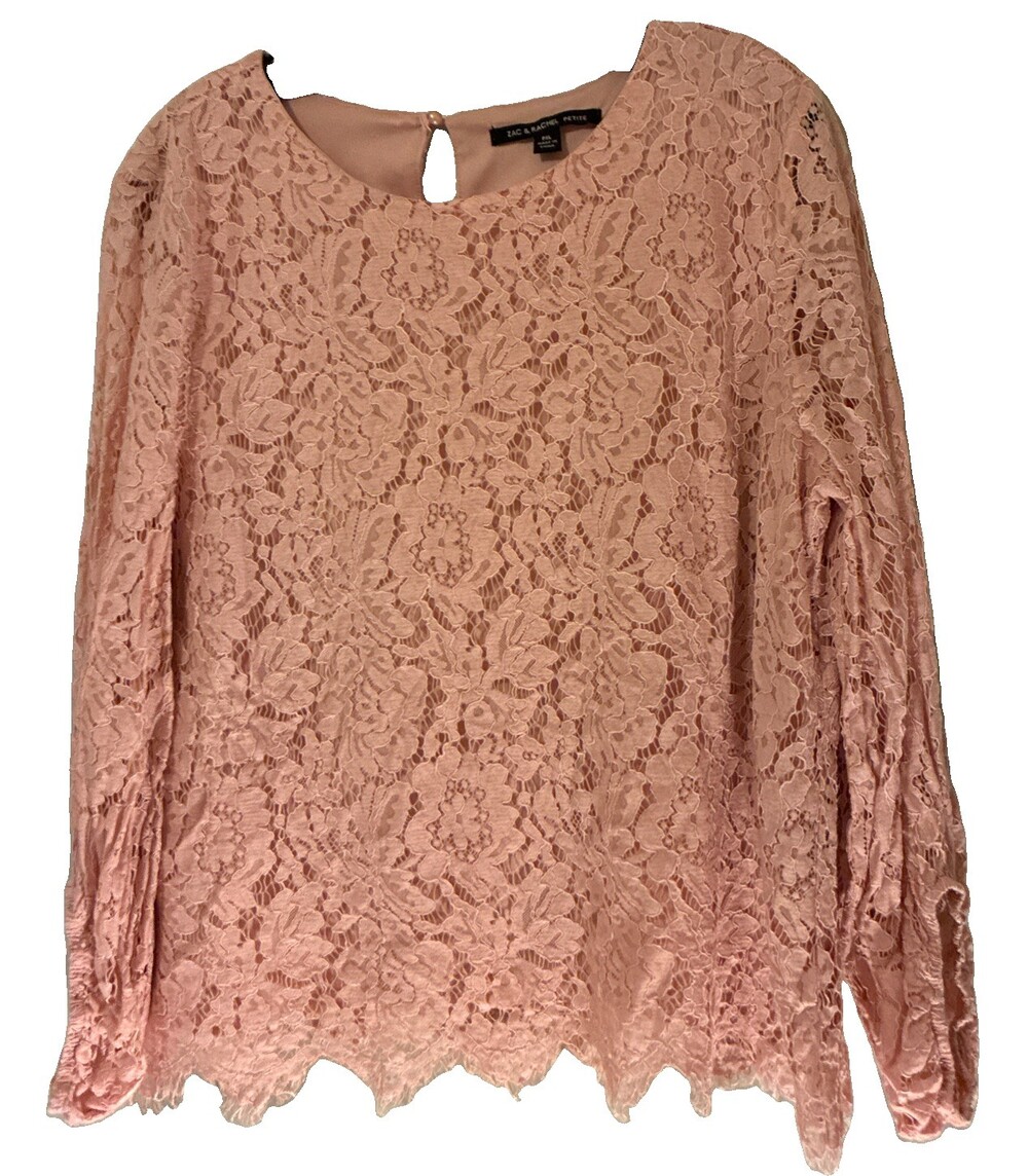NEW -Zac and Rachel Women's Art Deco PINK Textured Sheer Flowy Size XL
